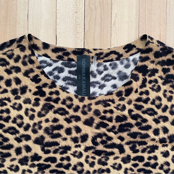 Norma Kamali Leopard Print T-Shirt Dress - Sz S (36) - Picture 5 of 14